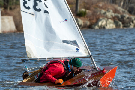 Matt Glenn Ducks Under His Sail As It Shifts Sides.