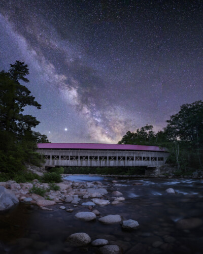 Milky Way Over Albany Covered Bridge