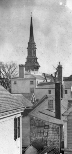 Brick Church Steeple 1854 Photo Mockup Enhanced Sr