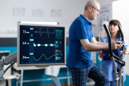 Close Up Of Heart Rate Monitor Measuring Heartbeat