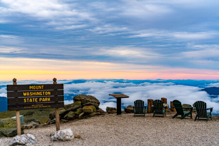 Photo By Charlie Peachey 2024 08 06 Sunrise Between The Clouds W The Mw State Park Sign